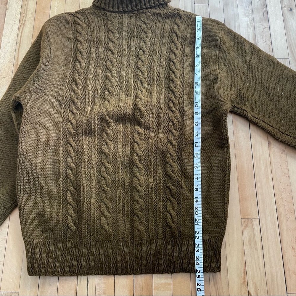 Pendleton Brown Cable-Knit Turtleneck Sweater - image 6